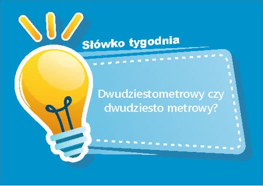 Dwudziestometrowy czy dwudziesto metrowy