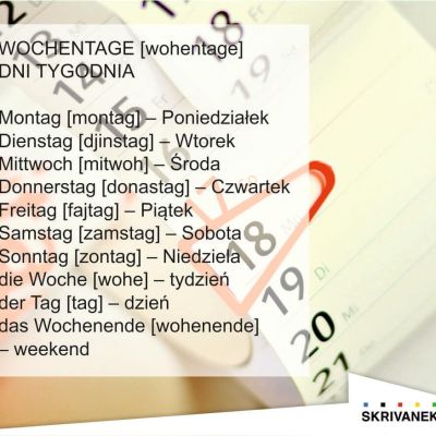 dni tygodnia po niemiecku