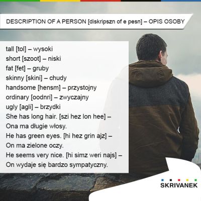 opis osoby po angielsku