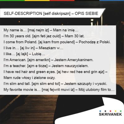 opis siebie po angielsku