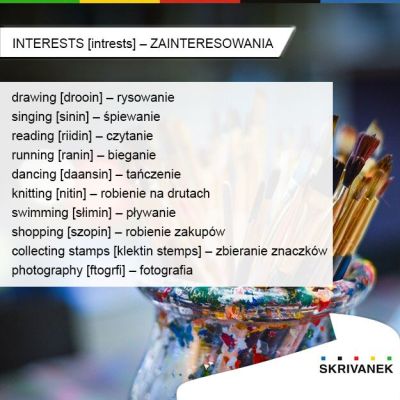 zainteresowania po angielsku