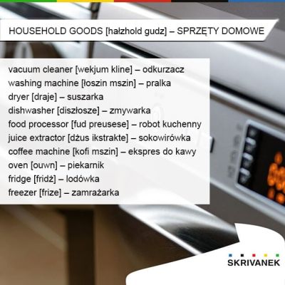 sprzęty domowe po angielsku