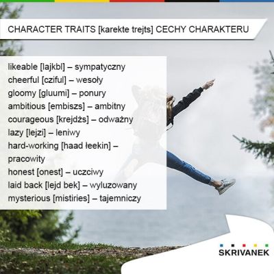 cechy charakteru po angielsku