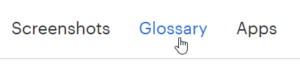 Glossary button