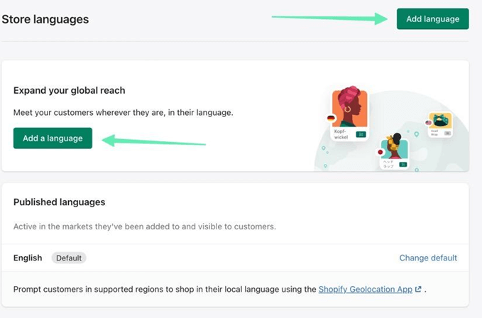 shopify adding language