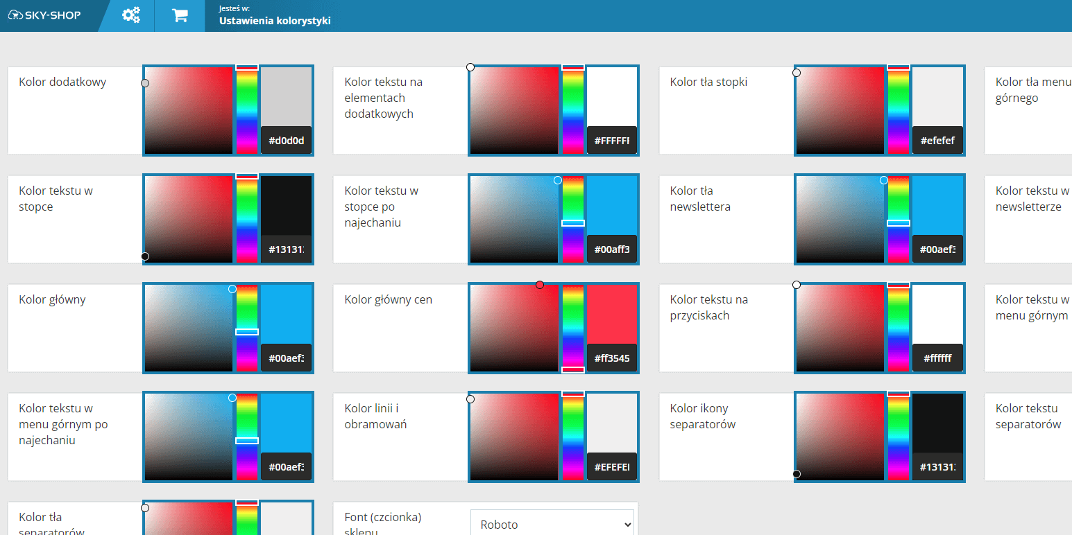 Color scheme settings - screenshot