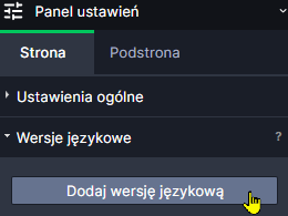 Dodawanie wersji językowej - zrzut ekranu