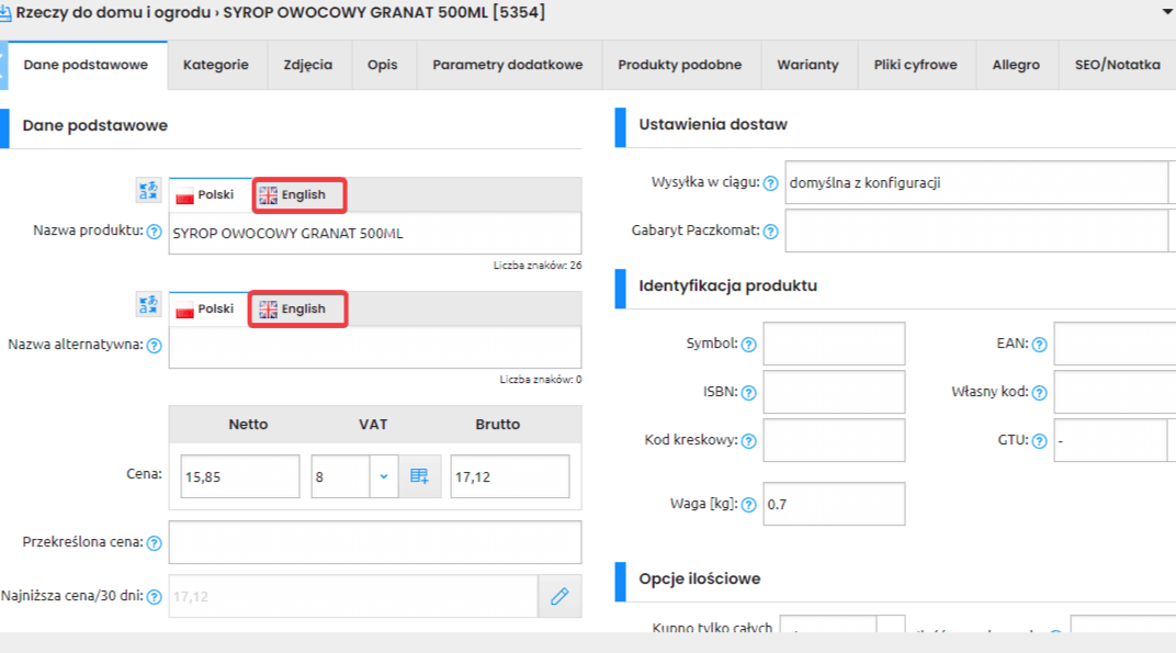 Okno ręcznego tłumaczenia - zrzut ekranu