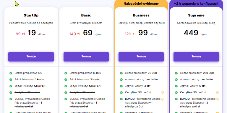 Sky-Shop.pl price plans - screenshot